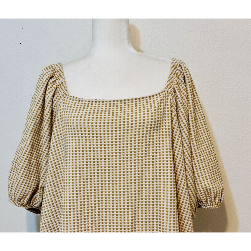 Ava & Viv Plus Size 4X Tan And White Balloon Slee… - image 2